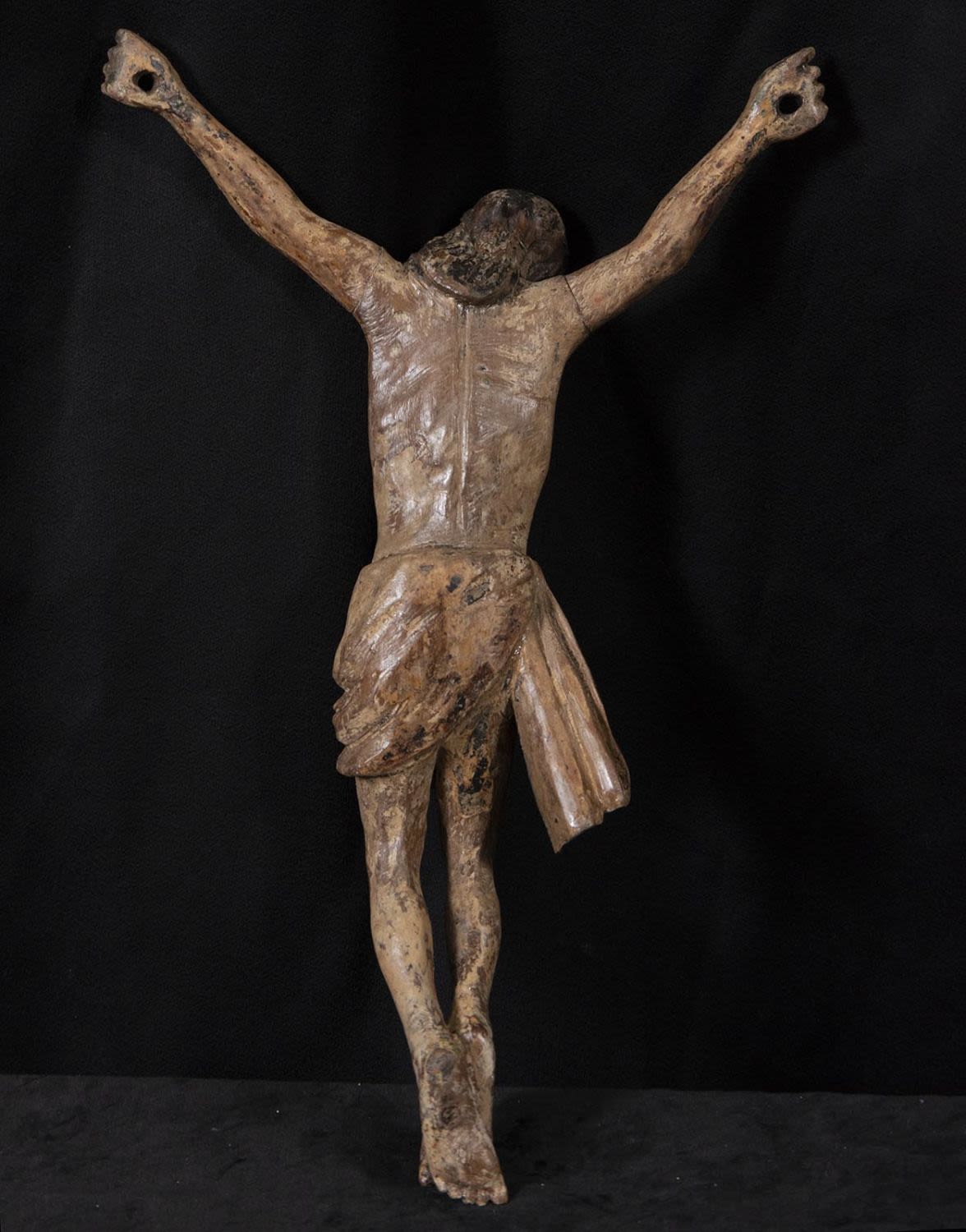 Cristo Poblano in wood with remains of polychrome, Mexican colonial school 17th C - Image 4 of 4