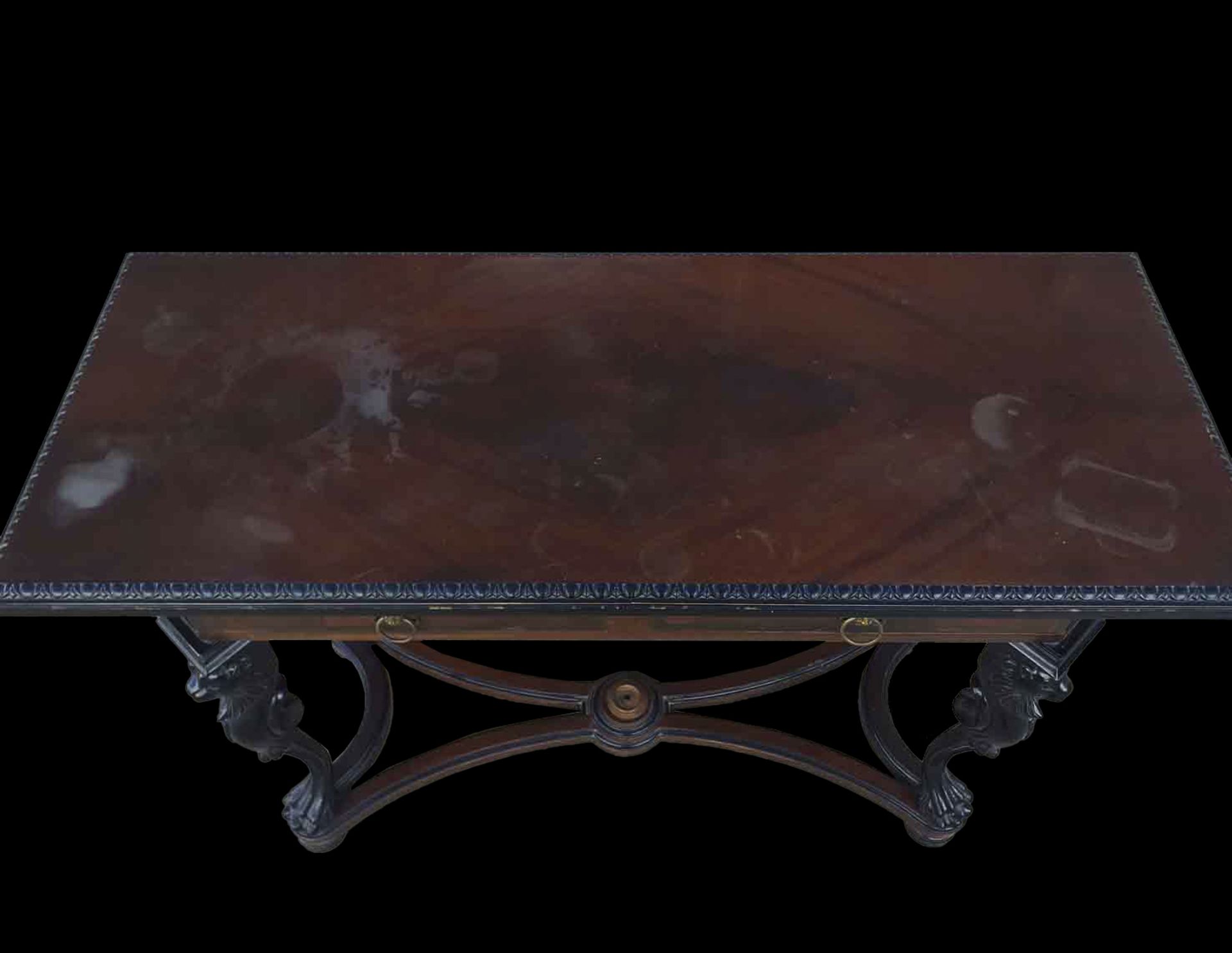 Console in rosewood and ebony marquetry enters Chippendale style, 19th century English Victorian wor - Image 2 of 5