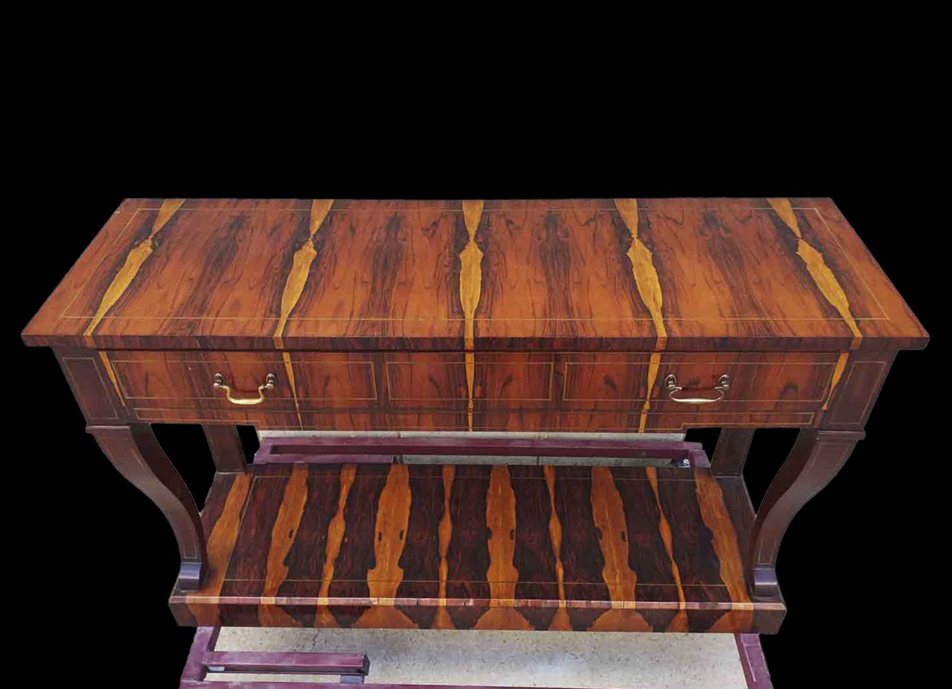 Elegant Italian Art Deco Console in rosewood palm marquetry, 1930s-1940s - Image 2 of 2