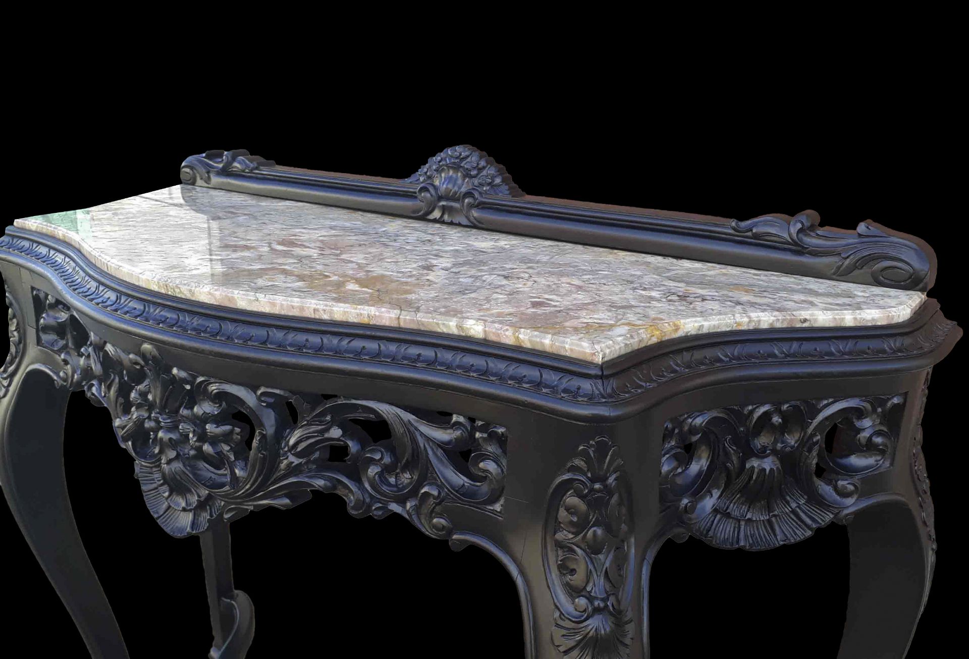 Console in ebonized wood, Napoleon III style, 19th century - Image 3 of 3
