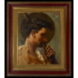 Saint Thomas the Apostle on canvas, Valencian school of Joaquín Sorolla from the 19th century