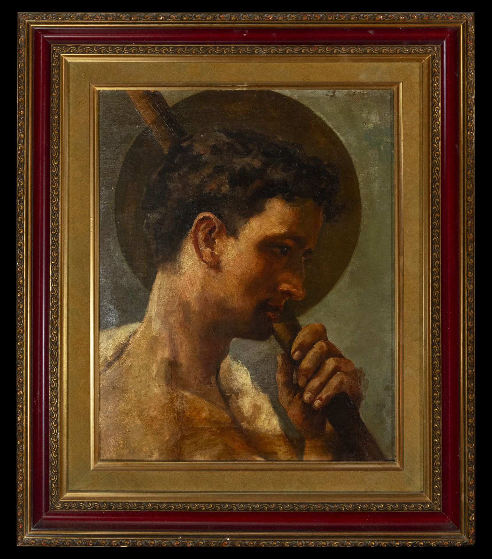 Saint Thomas the Apostle on canvas, Valencian school of Joaquín Sorolla from the 19th century