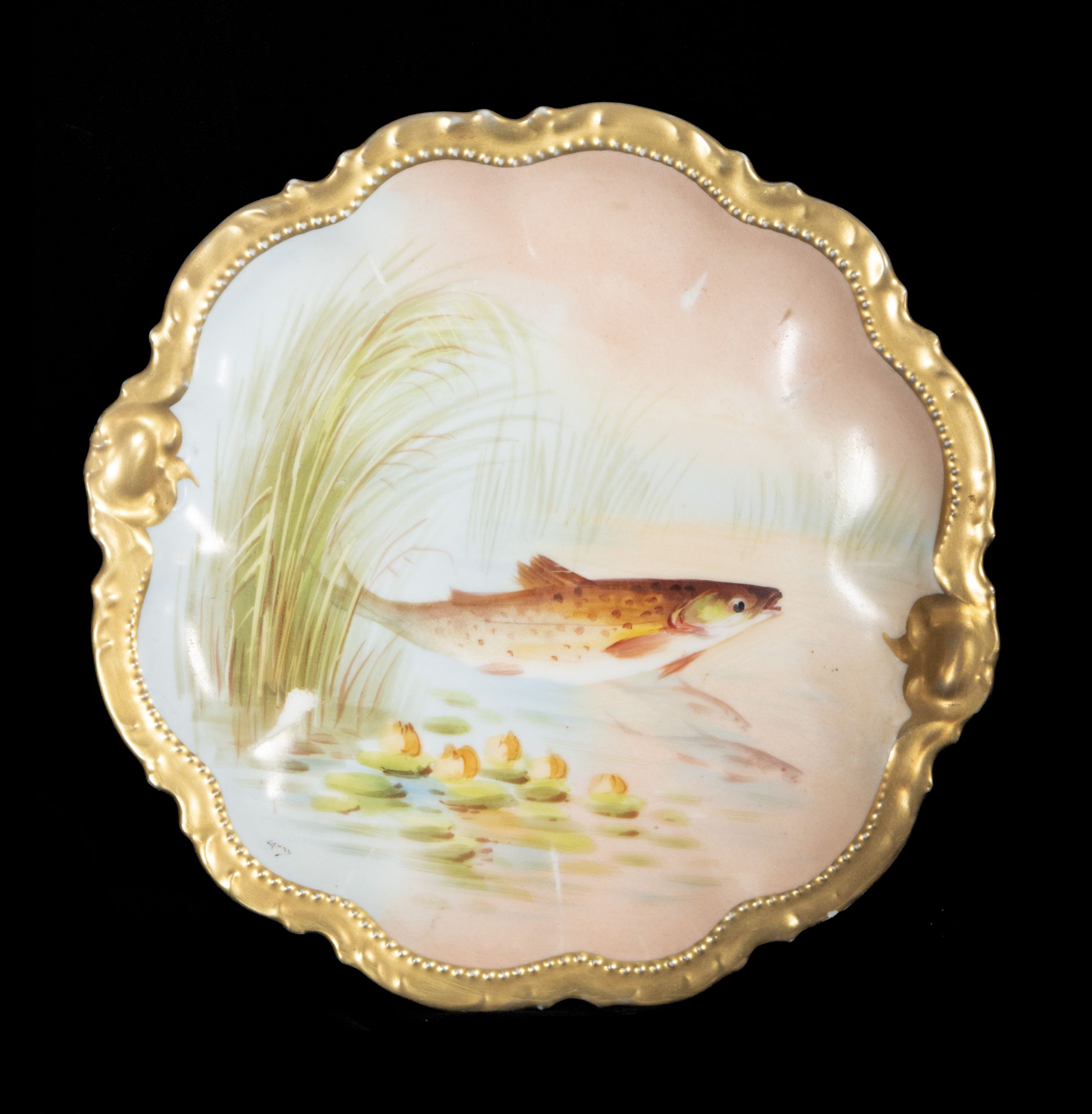 19th Century Limoges Porcelain Fish Dinnerware Set by the Count of Artois, 19th Century - Image 8 of 12