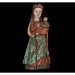 Wooden sculpture of Madonna with child Jesus, 18th century, Brabant Gothic style