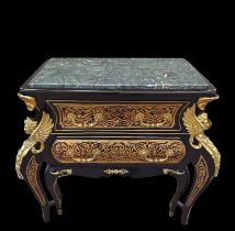 Chest of drawers Boulle style French work table from the 19th - 20th centuries