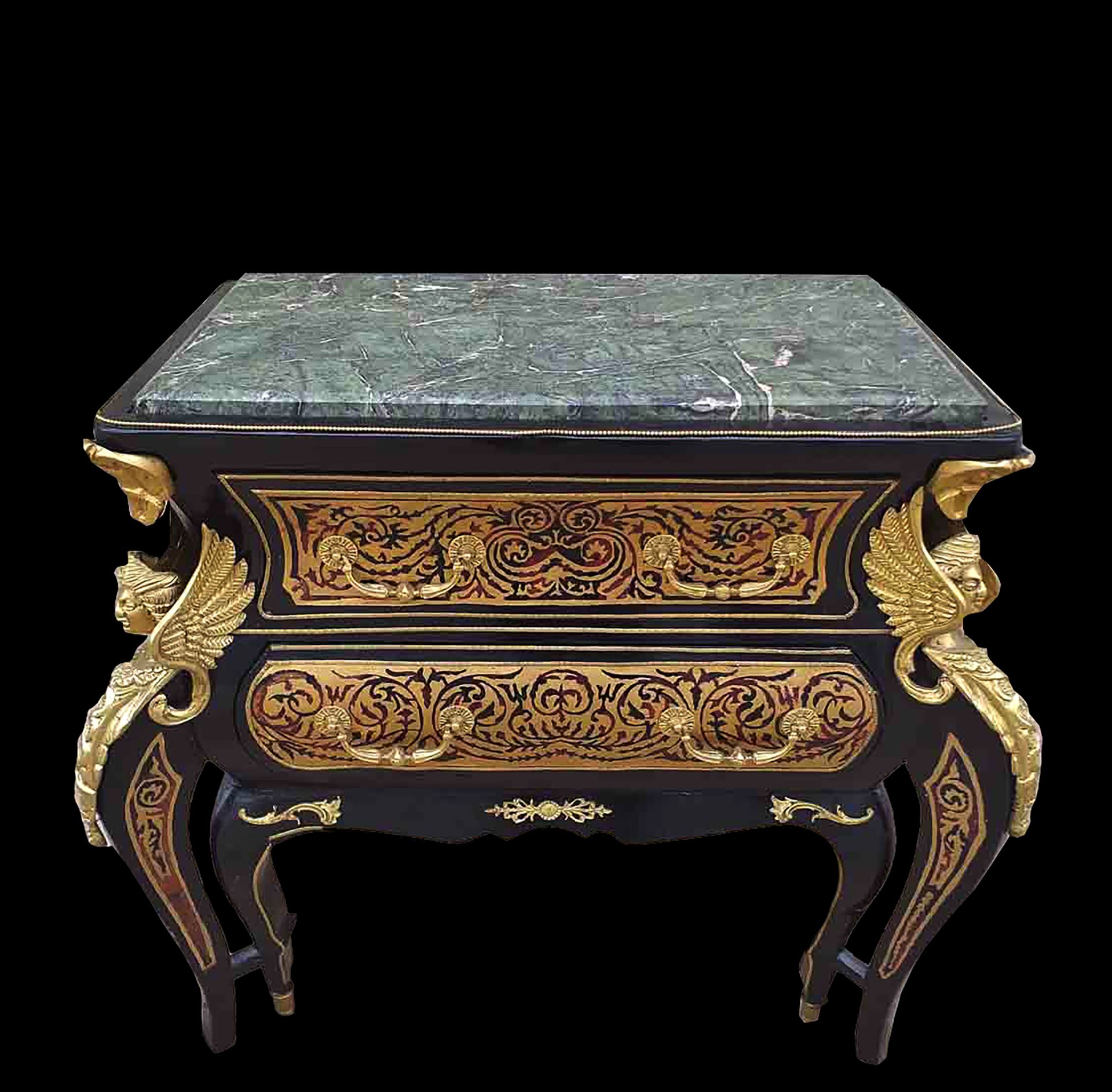 Chest of drawers Boulle style French work table from the 19th - 20th centuries