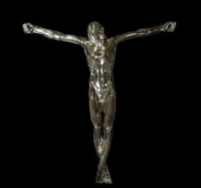 Rare and exceptional "Naked Christ" by Michelangelo in solid silver, late 16th century work, 17th ce