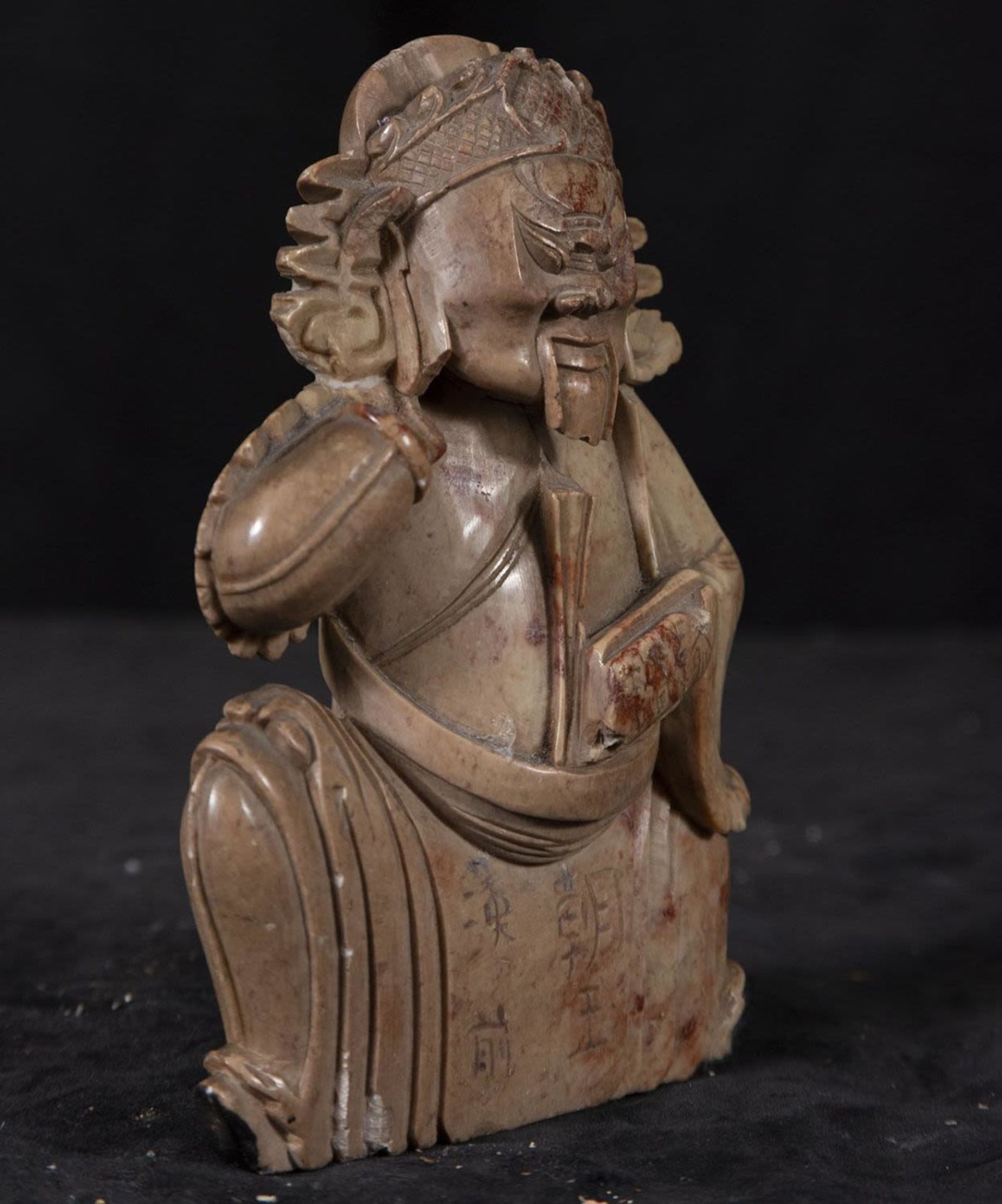 Guandi God or "God of War" Chinese in soapstone, Chinese school of the 18th century - early 19th cen - Image 3 of 4