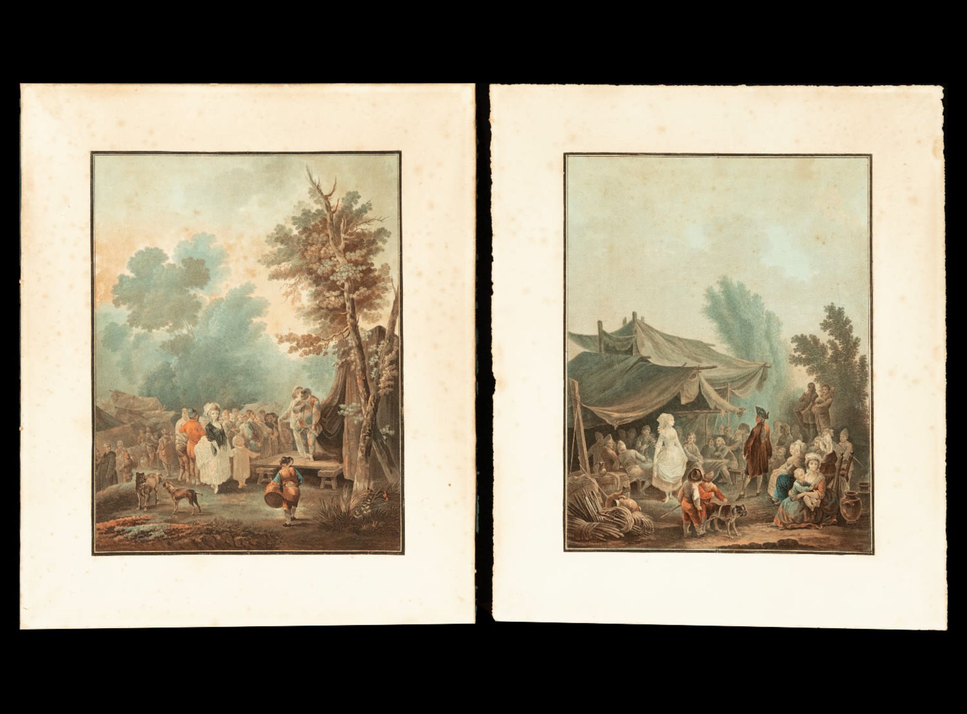 "La Noce de Village et la Foire de Village" Charles Melchior Descourtis (Paris 1753–1820 Paris), 18t