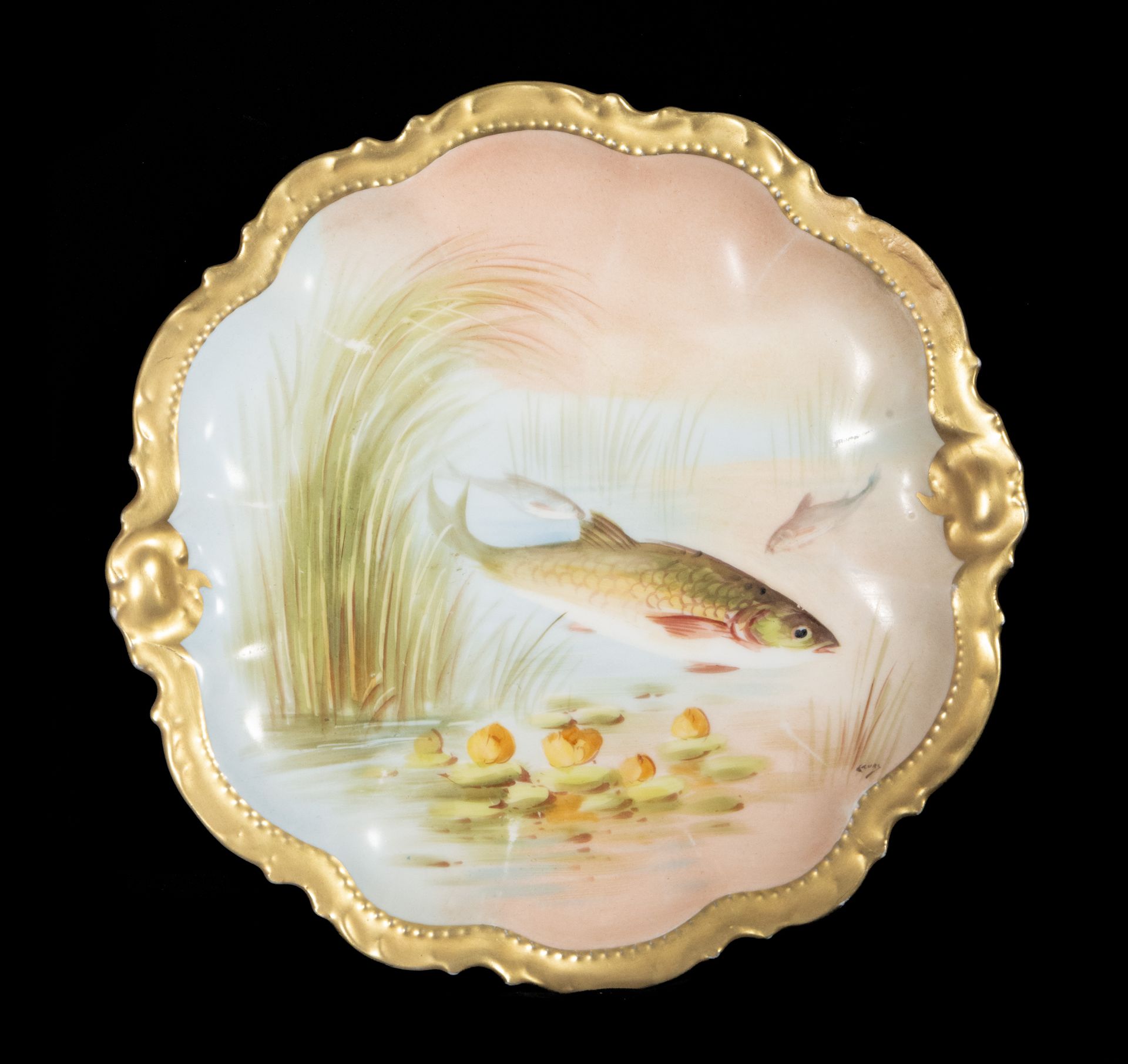 19th Century Limoges Porcelain Fish Dinnerware Set by the Count of Artois, 19th Century - Image 9 of 12