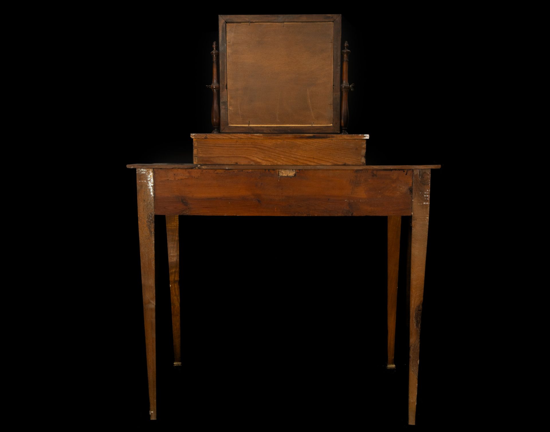 Elegant Carlos IV bedroom dressing table with mirror in mahogany palm, late 18th century - Image 2 of 2