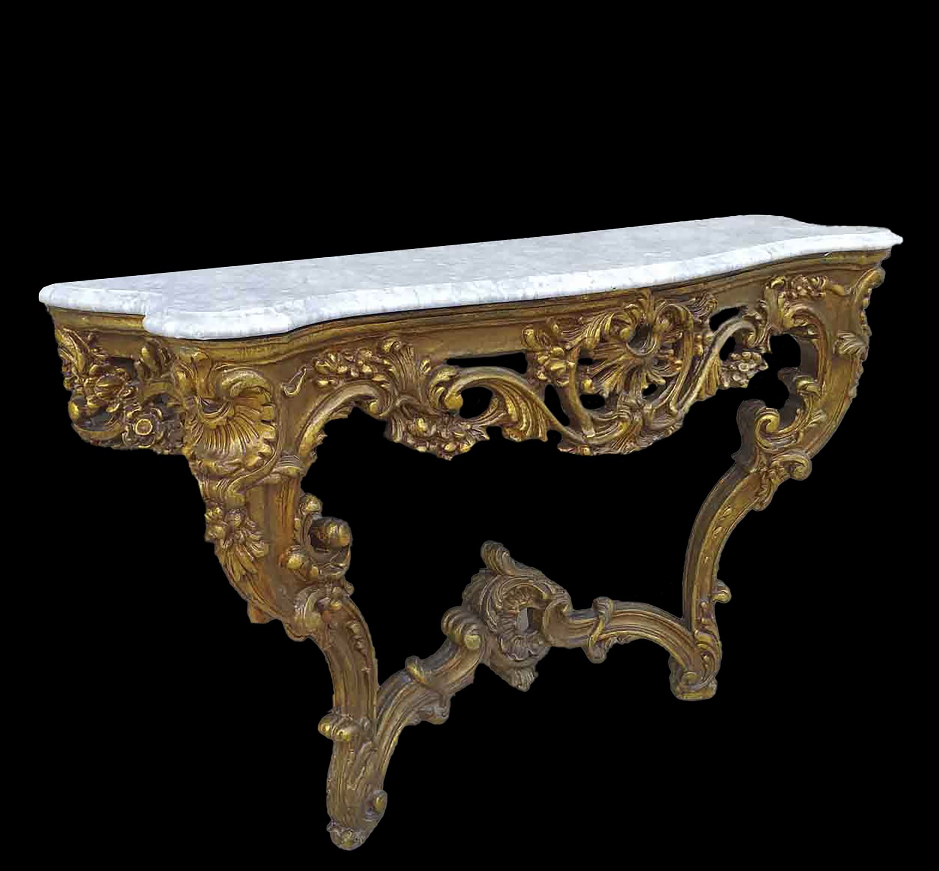 Louis XVI style gilt wood console, 20th century - Image 2 of 2
