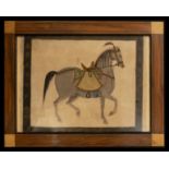 Persian Khajar horse painted on silk XIX, Old Persian Empire 19th century
