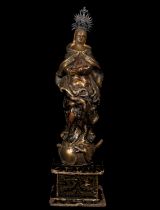 Virgin in polychrome wood 18th century