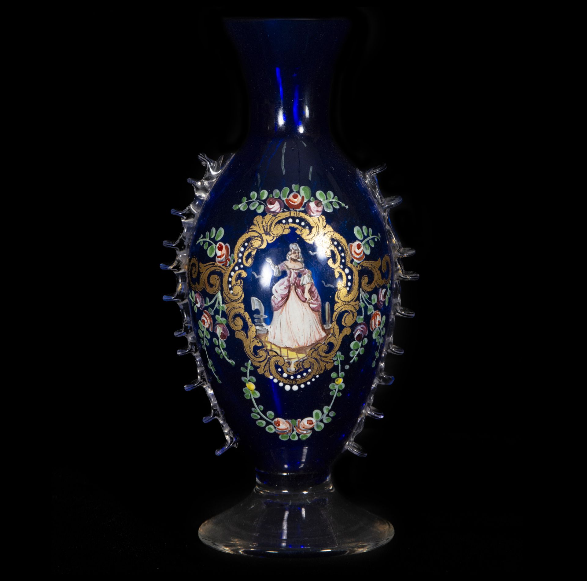 Bohemian glass cup and bottle, 19th century - Image 5 of 6