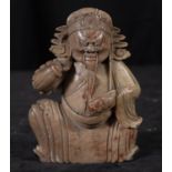 Guandi God or "God of War" Chinese in soapstone, Chinese school of the 18th century - early 19th cen