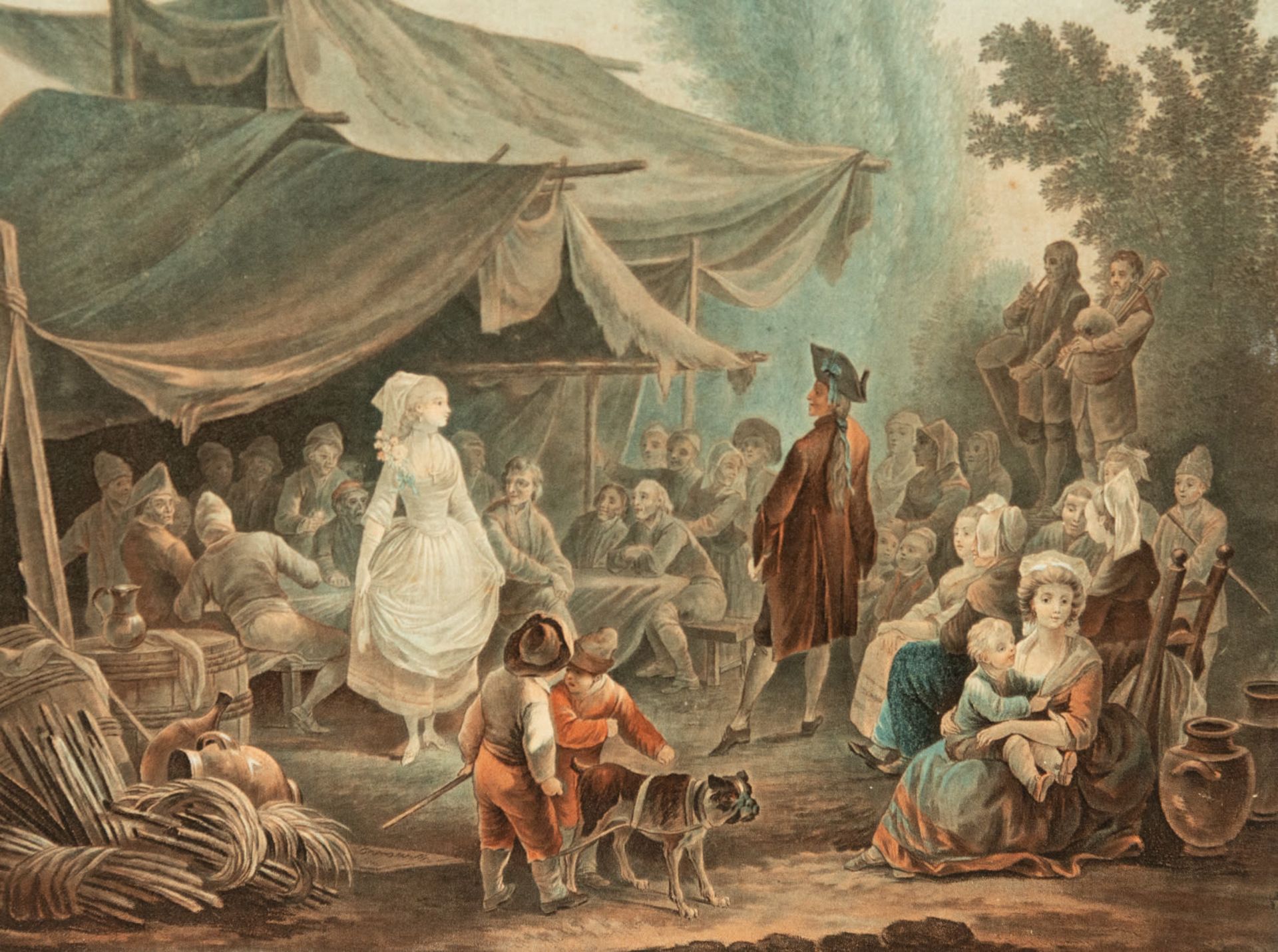 "La Noce de Village et la Foire de Village" Charles Melchior Descourtis (Paris 1753–1820 Paris), 18t - Bild 7 aus 11