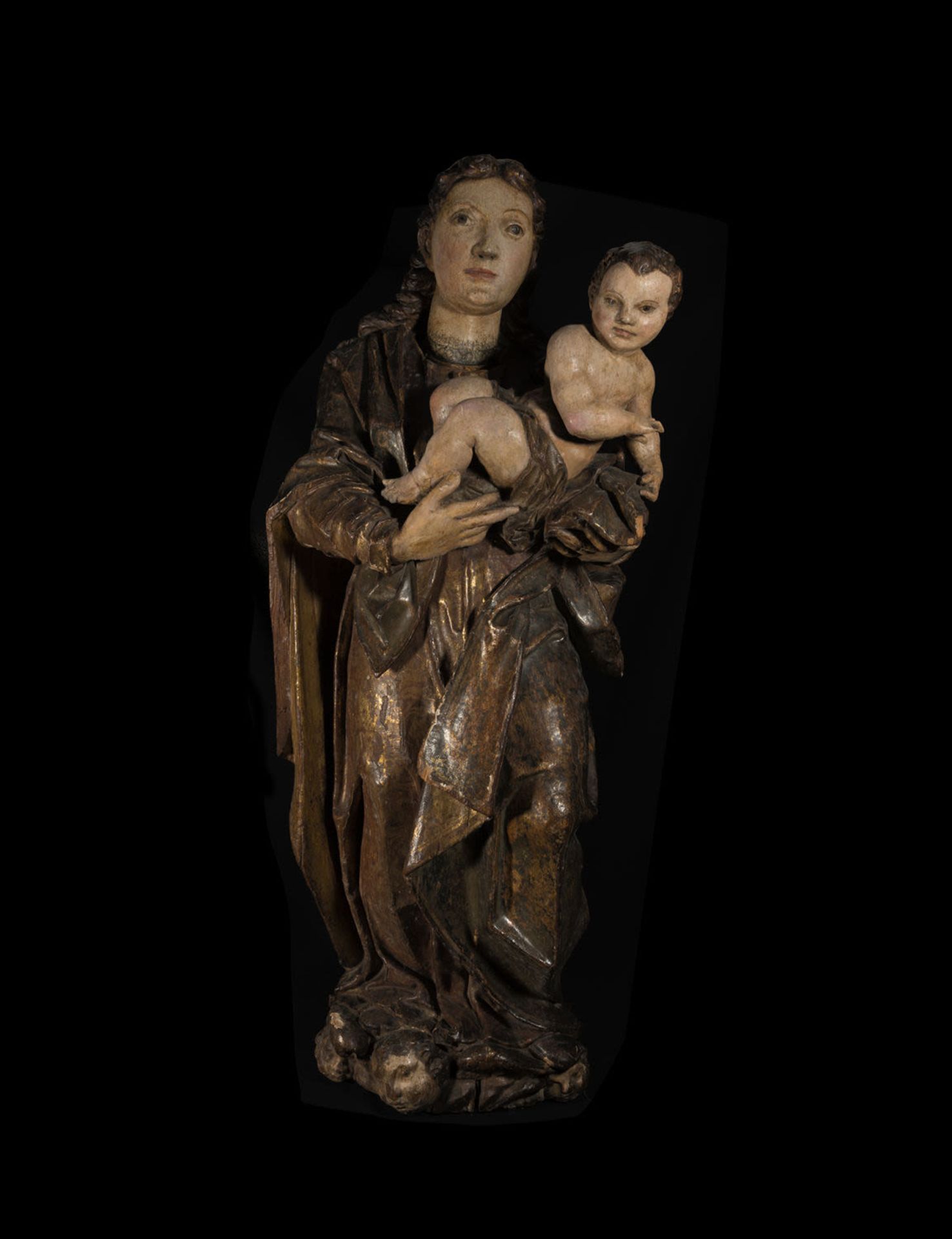 Large Burgundy Renaissance Virgin and Child, 16th century Burgundy French Renaissance school