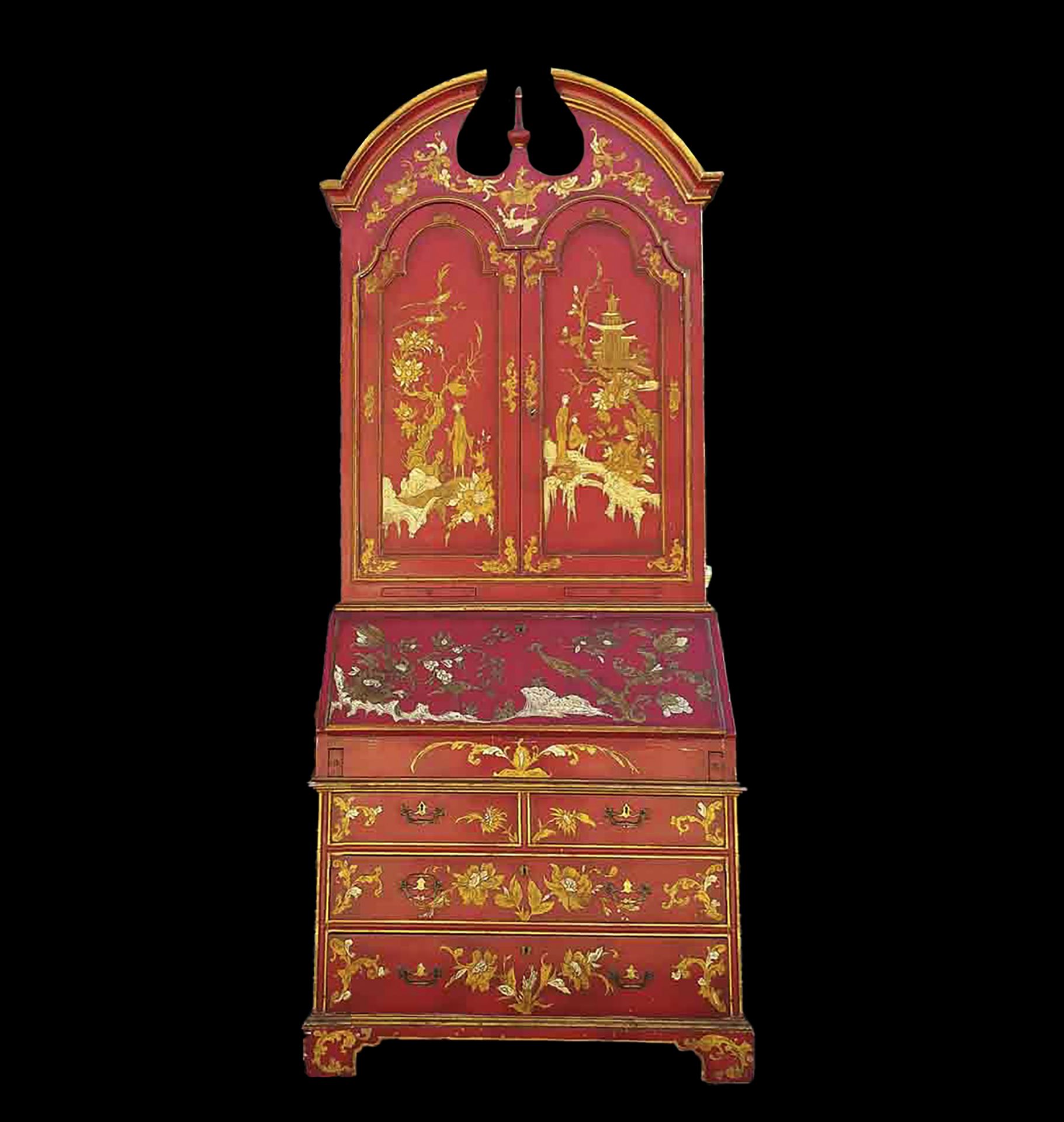 Spectacular Mallorcan Secretariat Wardrobe with English Regency style chest of drawers with Chinese 