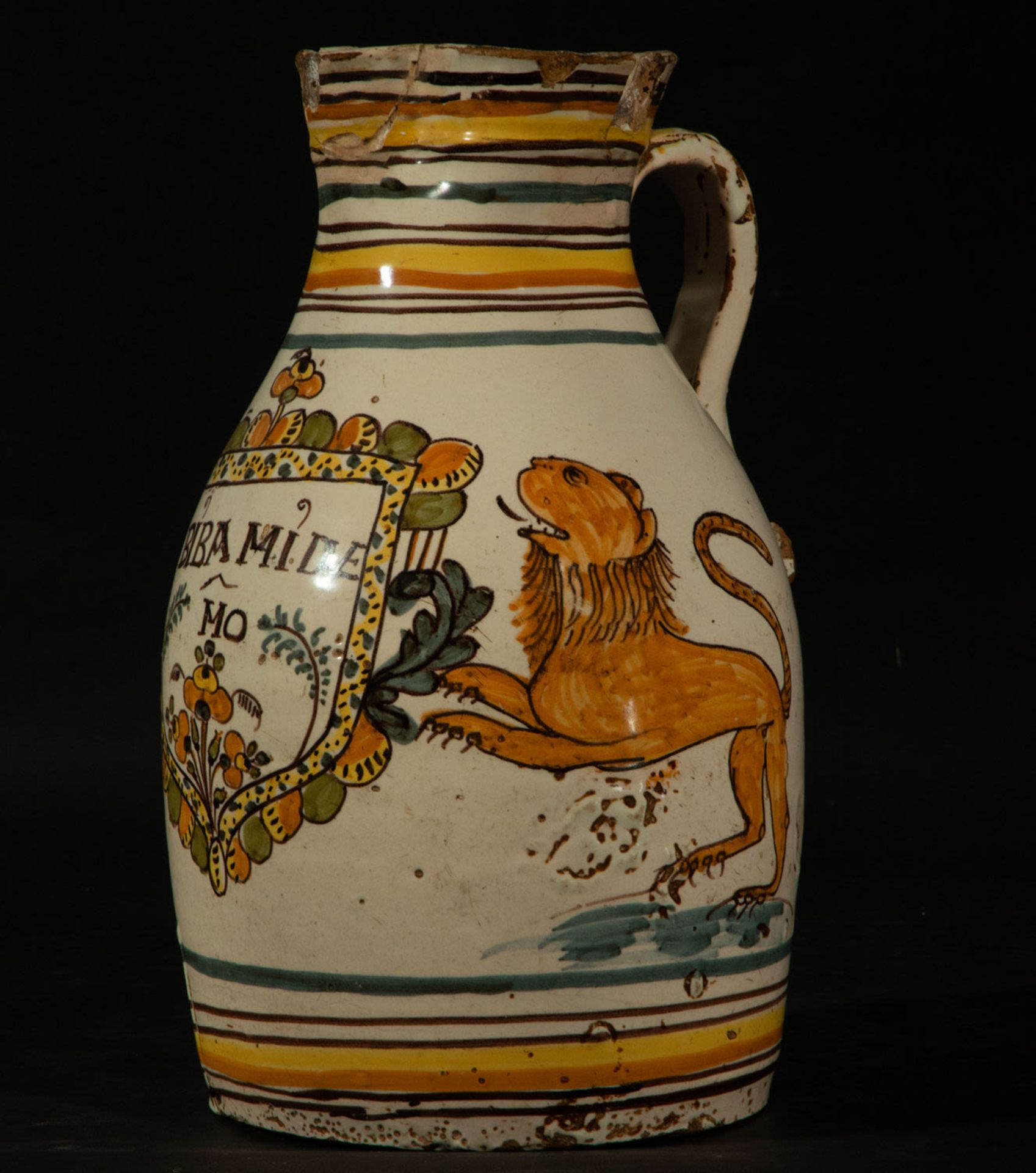Wine jug "Long live my Owner", Archbishop's Bridge, 18th century - Image 2 of 4