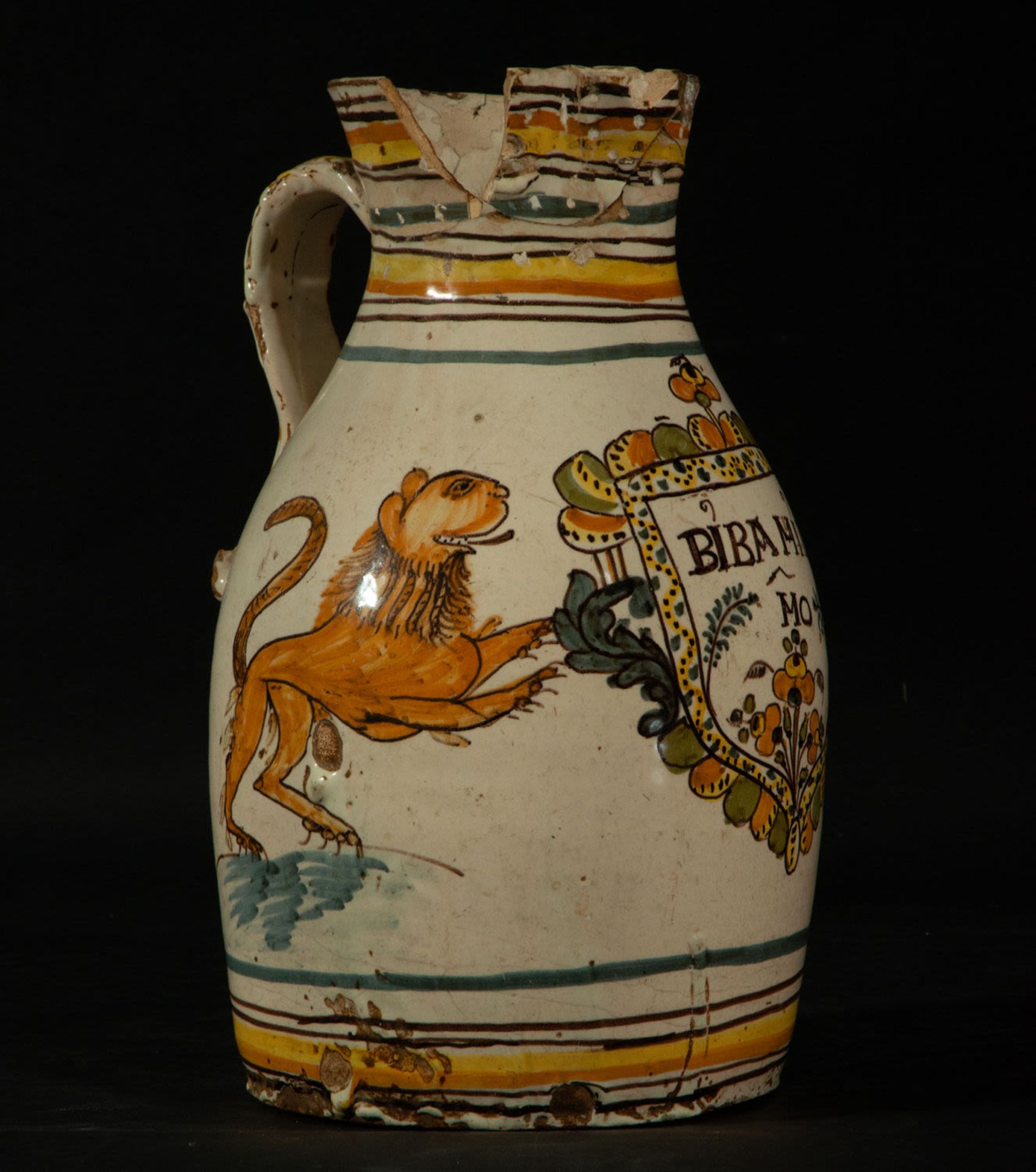 Wine jug "Long live my Owner", Archbishop's Bridge, 18th century - Image 3 of 4
