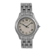 Cartier Cougar cadet wristwatch in steel white dial