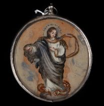 Silver medallion reliquary, 18th century