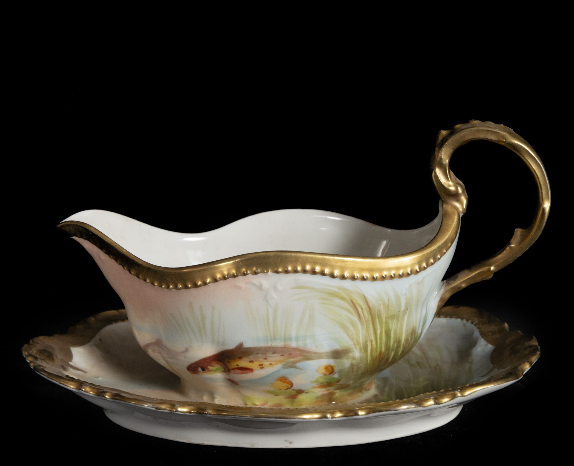 19th Century Limoges Porcelain Fish Dinnerware Set by the Count of Artois, 19th Century - Image 12 of 12