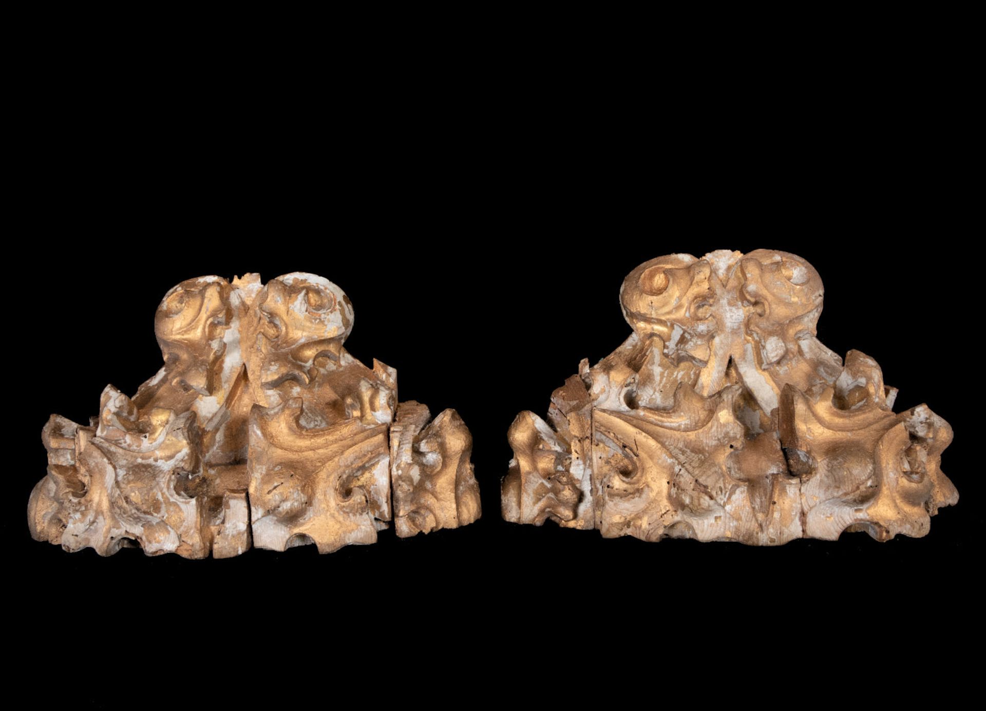Pair of German or Austrian Rococo corbels from the 18th century - Image 6 of 7