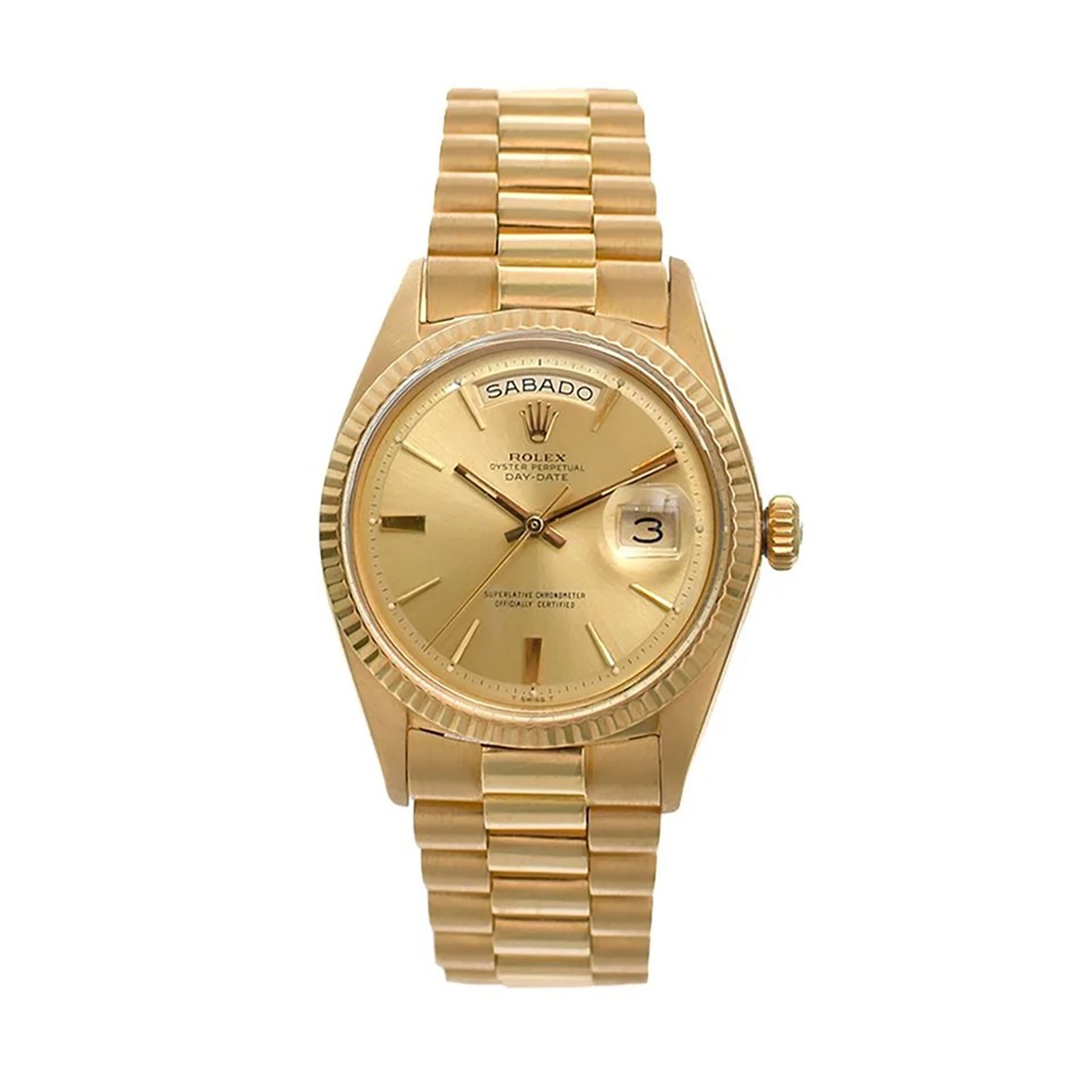 Important Rolex Day-Date wristwatch from 1968 Model "Kennedy" in 18k solid gold