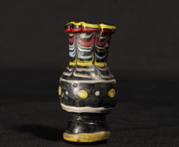 Rare Polychrome and blown glass paste vase in classical Phoenician or Roman style, possibly Greece o