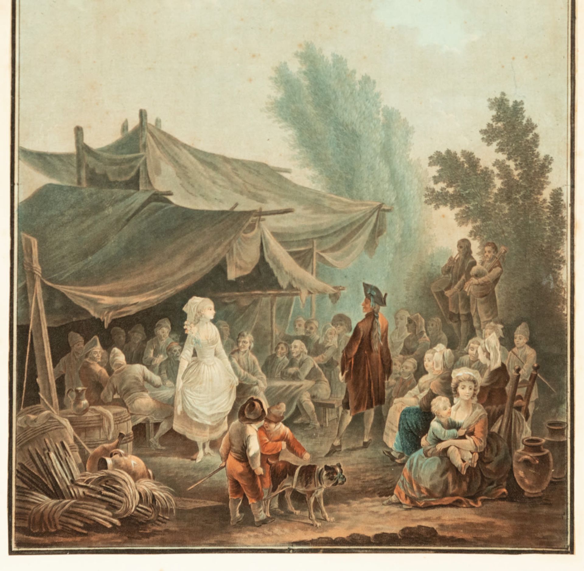 "La Noce de Village et la Foire de Village" Charles Melchior Descourtis (Paris 1753–1820 Paris), 18t - Bild 5 aus 11