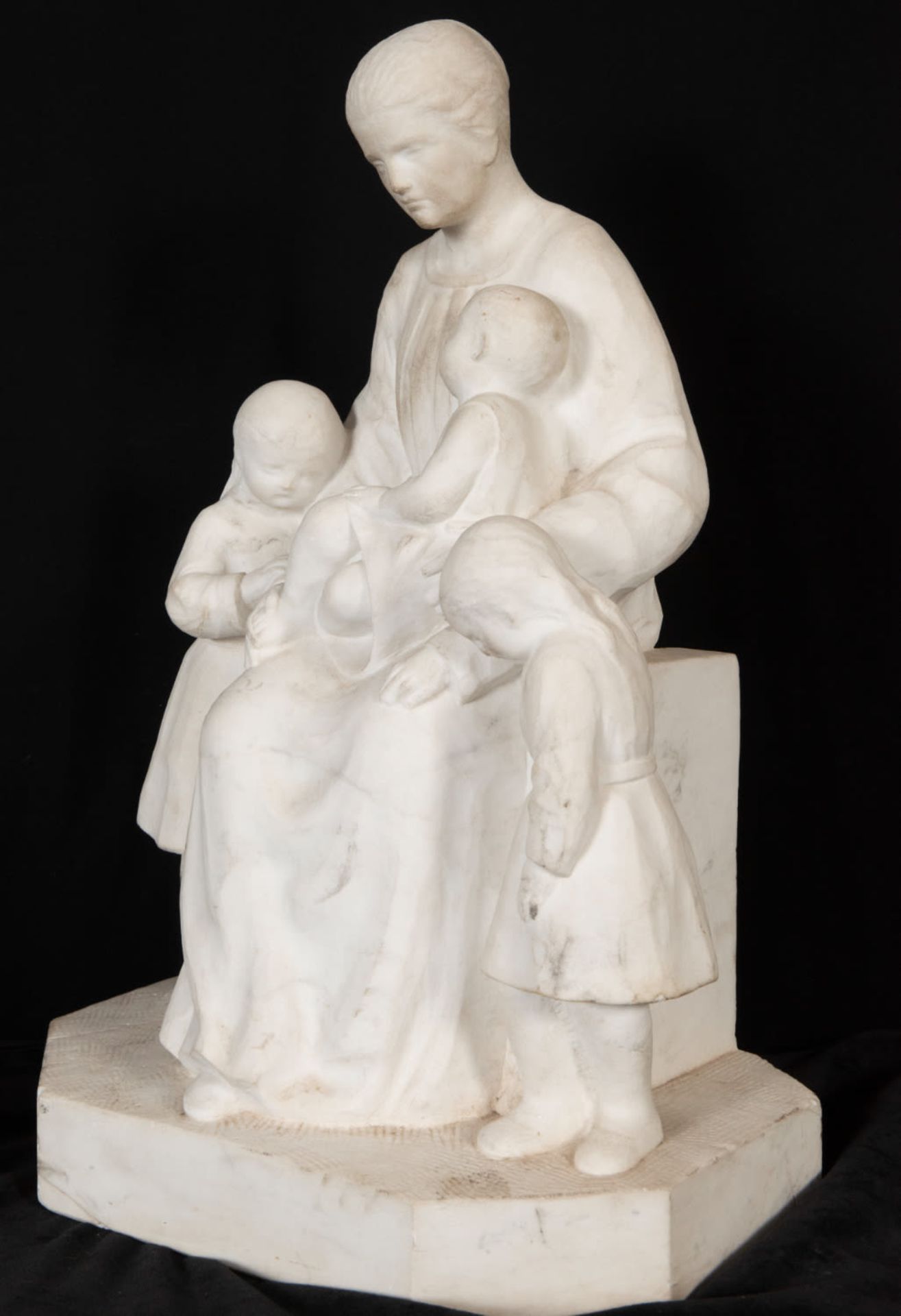 Maternity, study in white marble for a larger work from the circle of Josep Llimona i Bruguera (Barc - Image 2 of 4