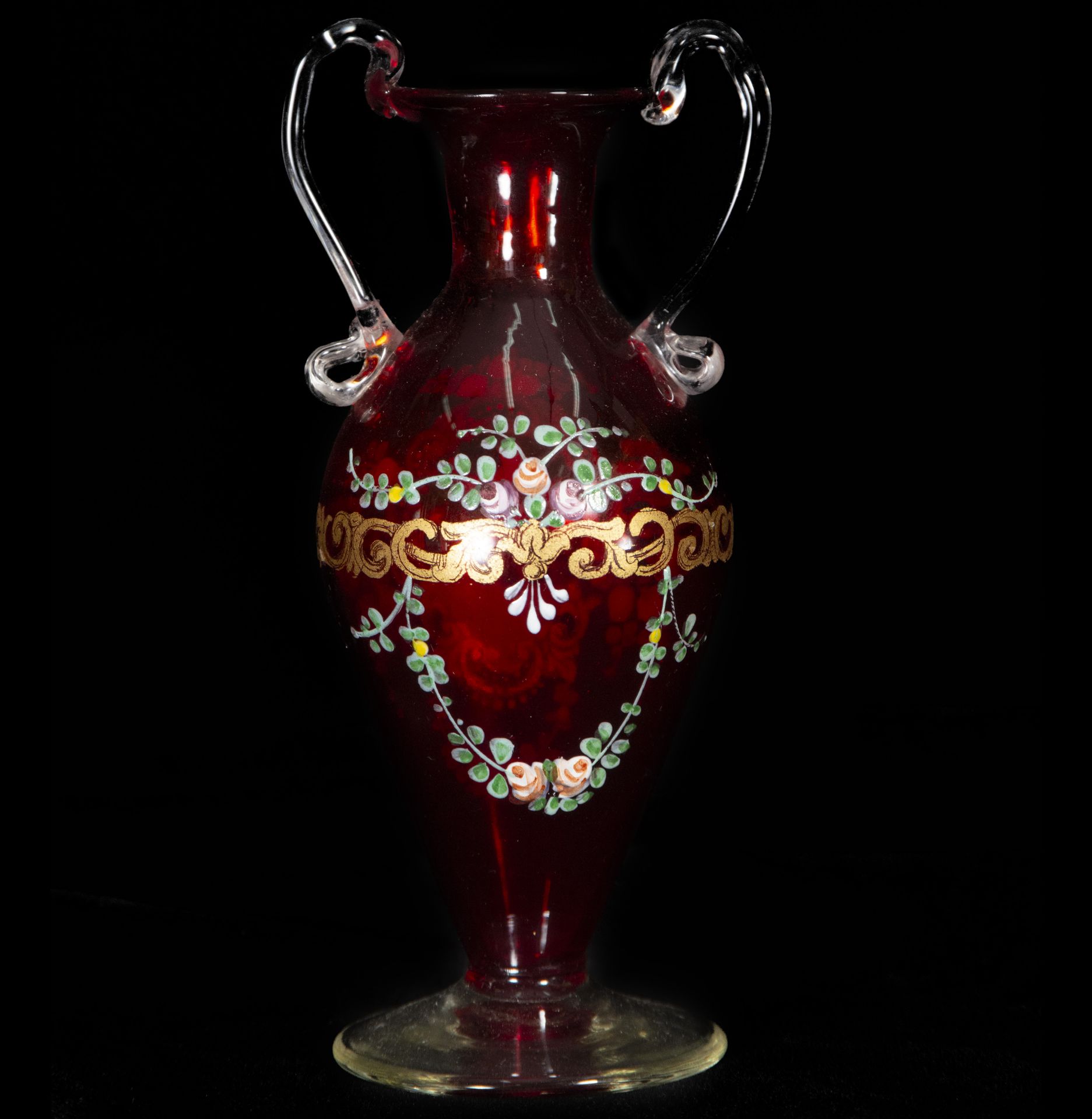 Bohemian glass cup and bottle, 19th century - Image 4 of 6