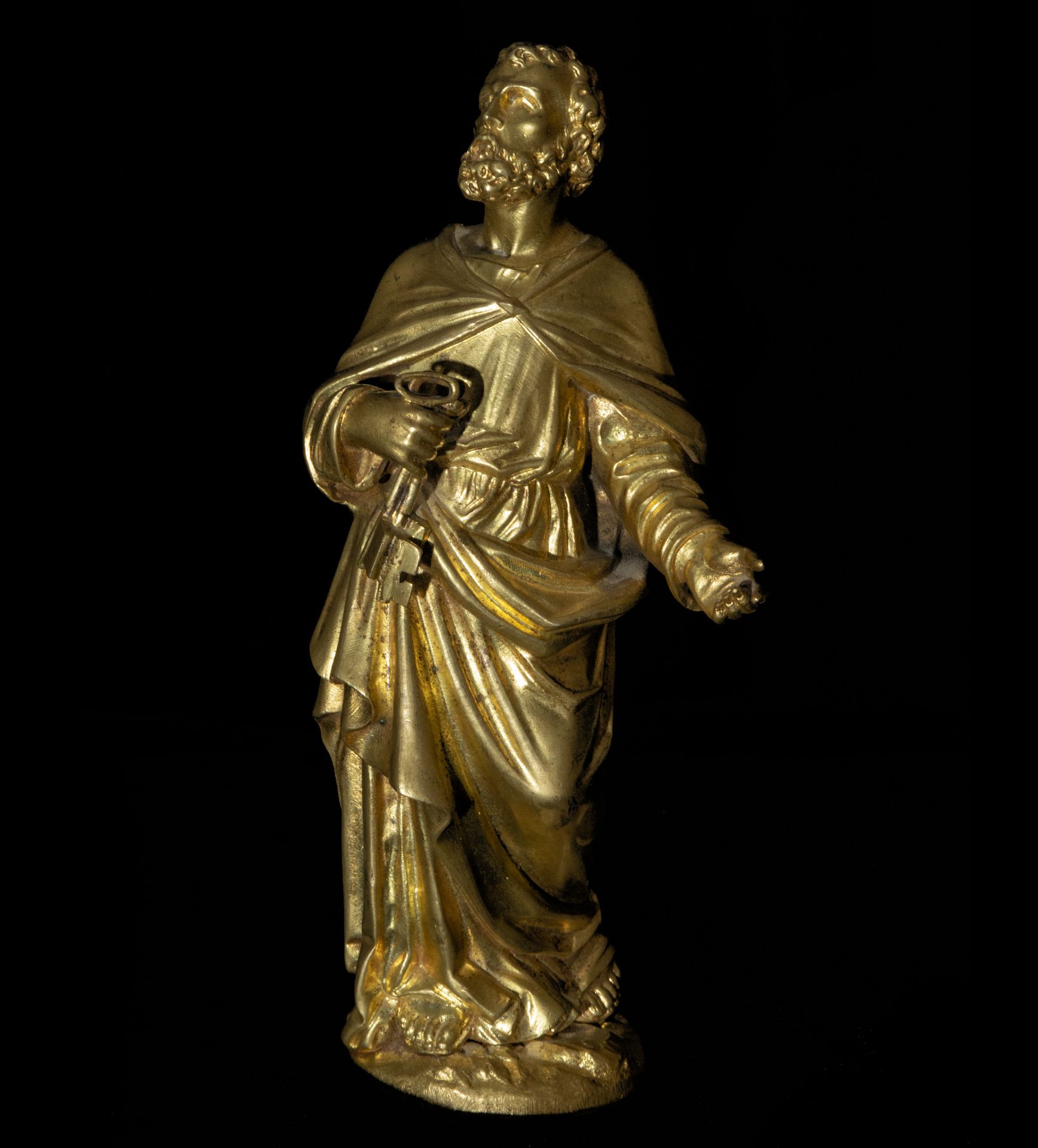 Saint Peter French in gilt bronze, 17th century