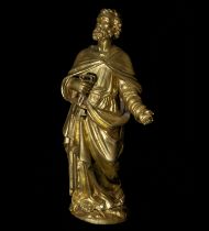 Saint Peter French in gilt bronze, 17th century