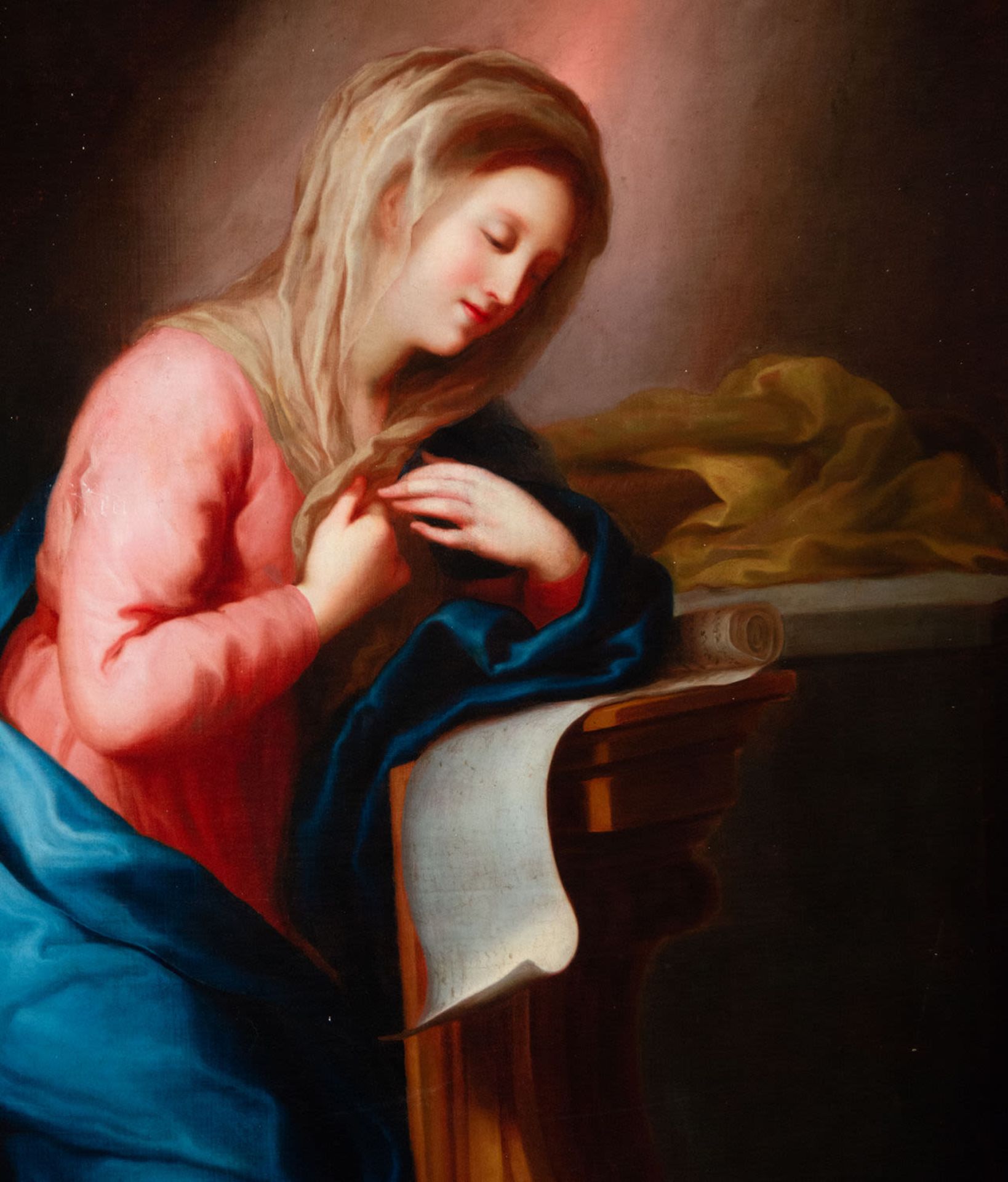 Great Virgin in Prayer, Spanish school from the end of the 18th century, attributable to Anton Rapha - Image 3 of 4