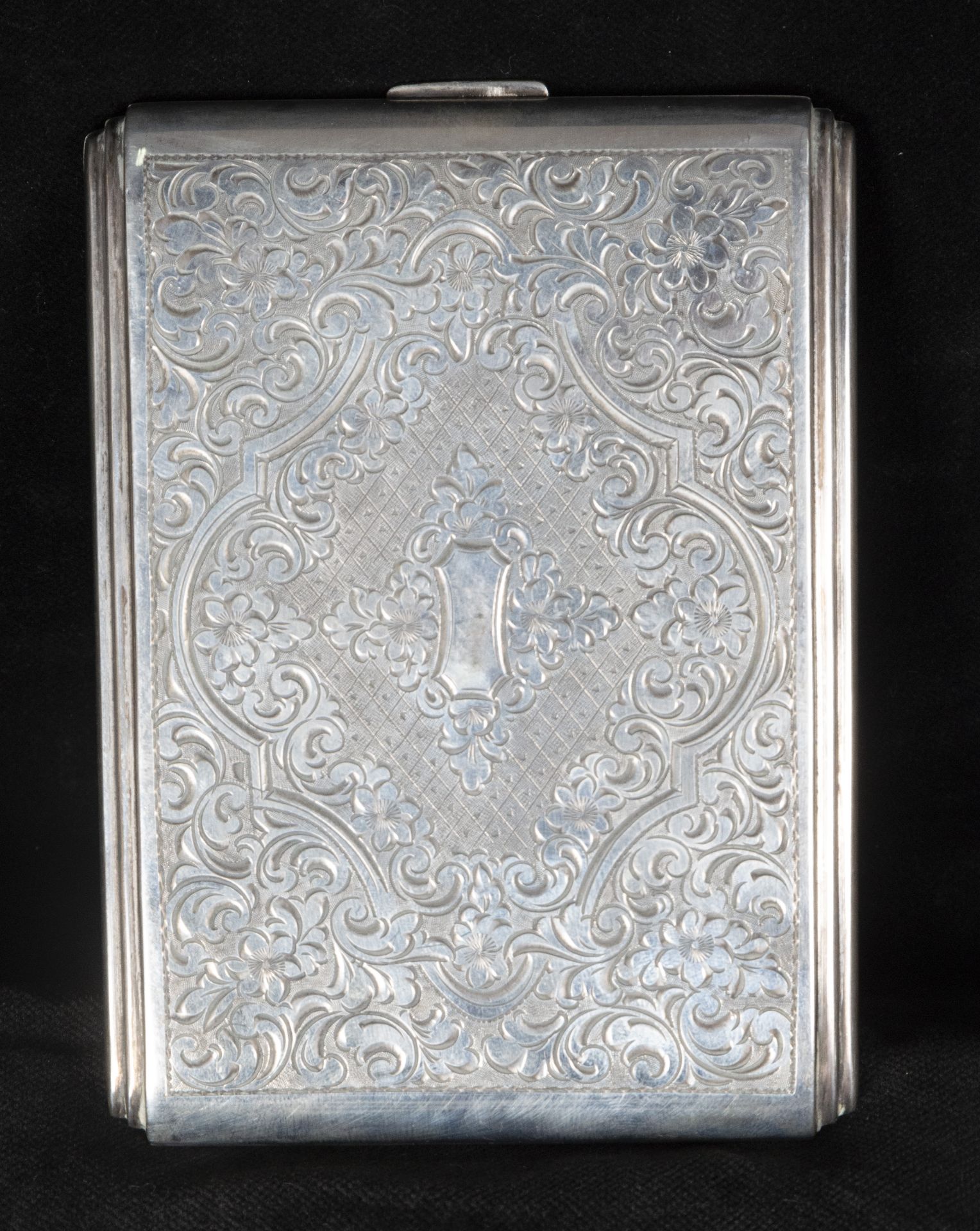 Silver cigarette case, 19th century