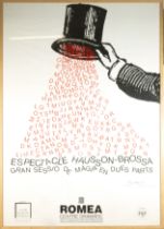 Poster signed Joan Brossa for the Center Dramàtic de Catalunya