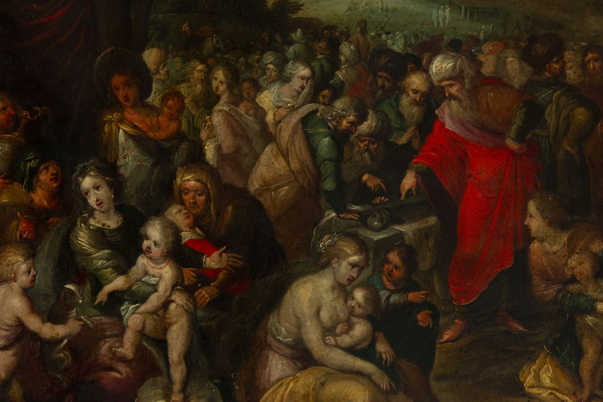 The Red Sea, Large copper painted in oil from the 17th century, attributable to the workshop or Fran - Bild 4 aus 6