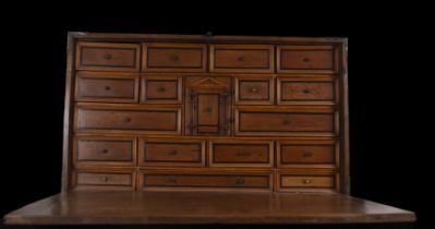 Beautiful Neo Renaissance Spanish Bargueno Cabinet in walnut and ebony from the 18th century