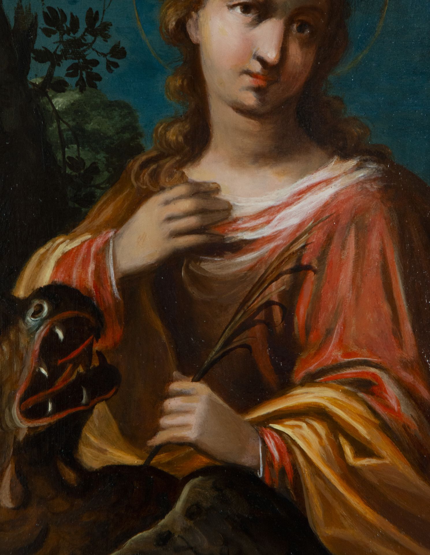 Saint Margaret of Antioch on copper. Flemish or Italian school of the 17th century - Image 3 of 4