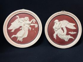 Pair of 19th century Grand Tour Ovals Royal Copenhague Porcelain "Allegories of Love and Maternity"