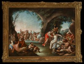 Large Flemish Mythological Scene representing the Triumph of Bacchus, 17th century