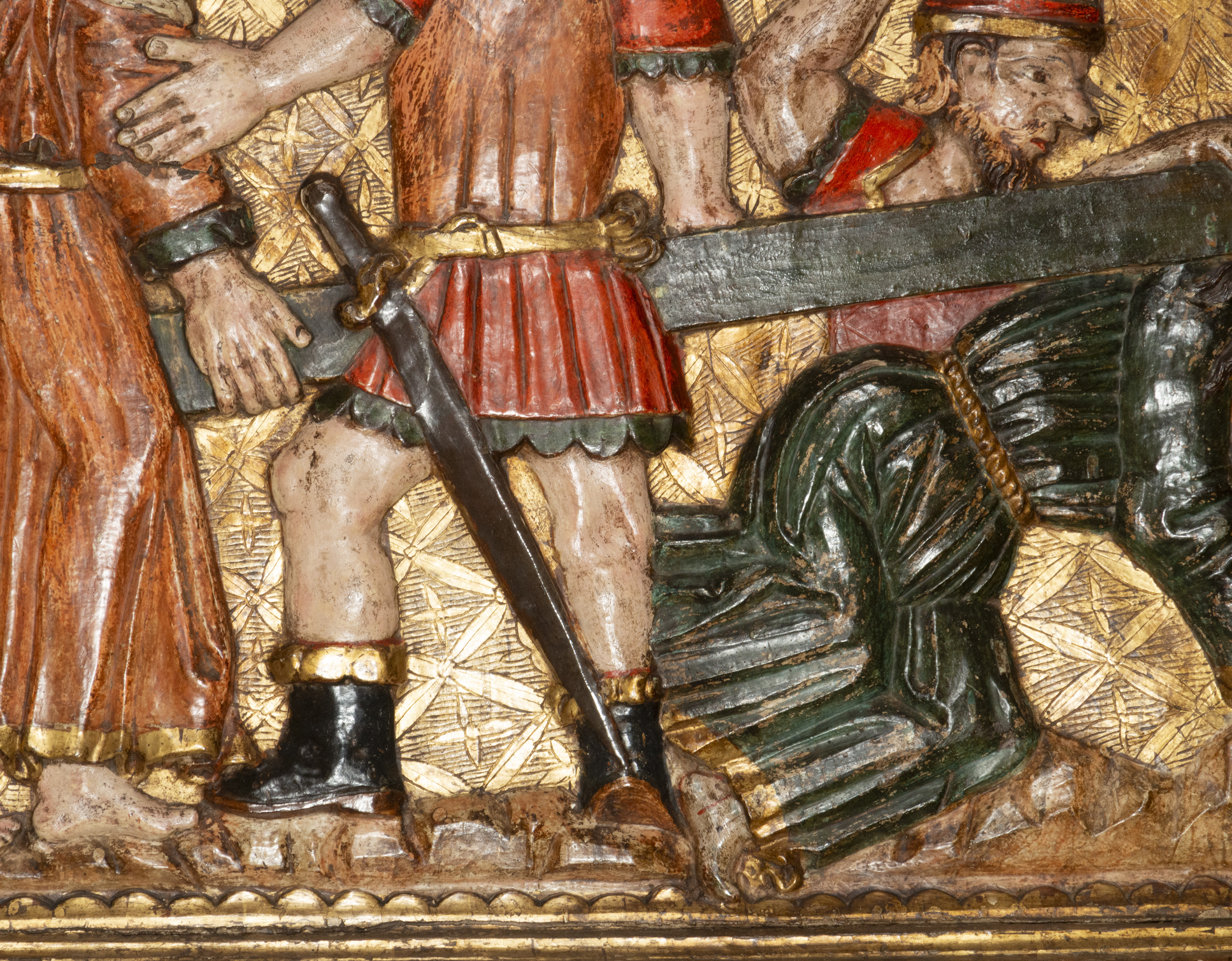 Gothic relief from the late 15th century representing Christ on the way to Calvary, Veneto or Tuscan - Image 4 of 7