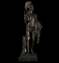 Jason with the Golden Fleece, Italian Grand Tour sculpture in bronze, 19th century