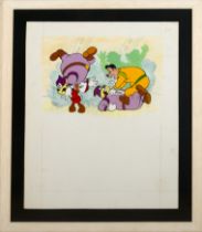Hand-painted Disney drawing for film animation, Disney Studios 50s-70s