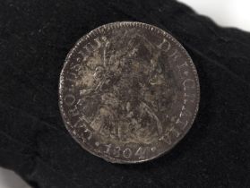 Silver Spanish Coin or Real de "a 8" Charles IV 18th century