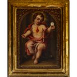 Beautiful Sacred Heart of Jesus with a 17th century colonial frame