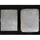 Pair of silver cigarette cases, 20th century